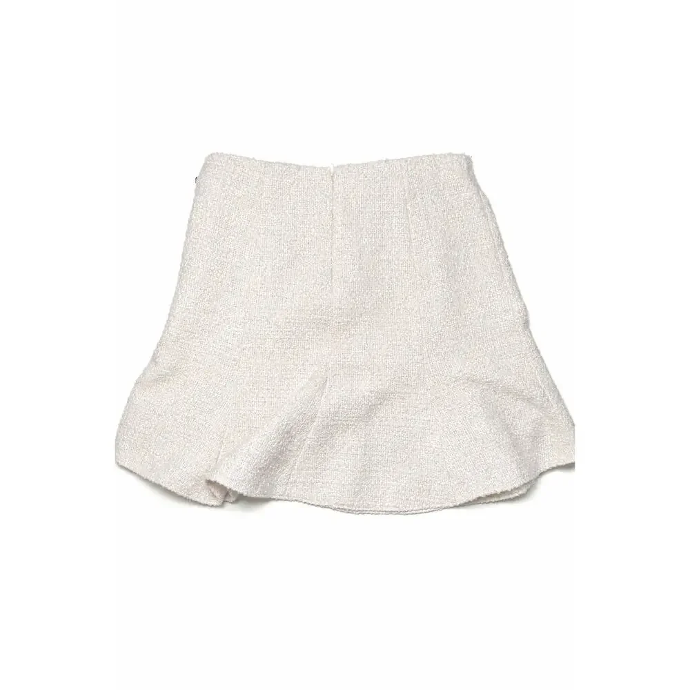 H&M white‎ tweed mini skirt coquette preppy US 6
